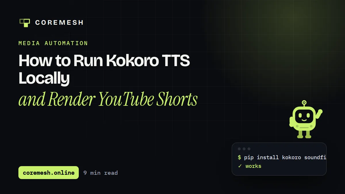 How to Run Kokoro TTS Locally and Render YouTube Shorts