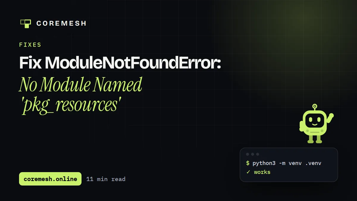 Fix ModuleNotFoundError: No Module Named 'pkg_resources'