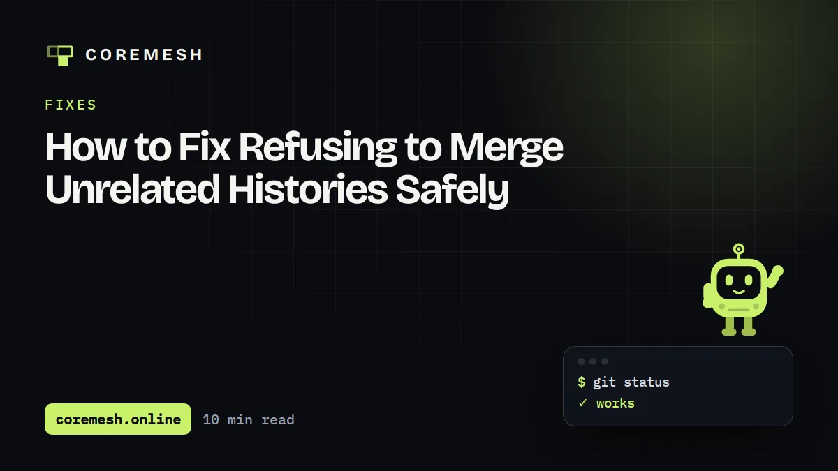 How to Fix Refusing to Merge Unrelated Histories Safely